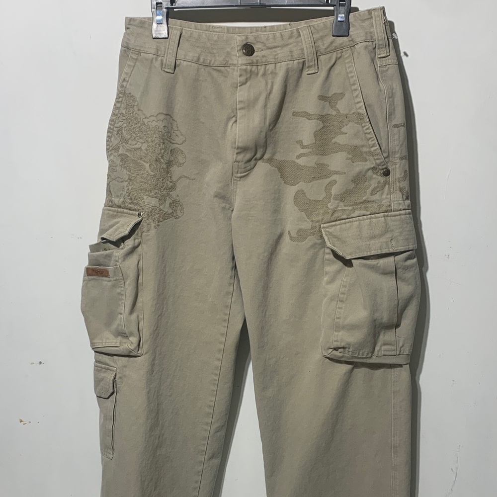 Mark Ecko No 72 Dragon Embroidered Vintage Cargo Jeans Asian Inspired